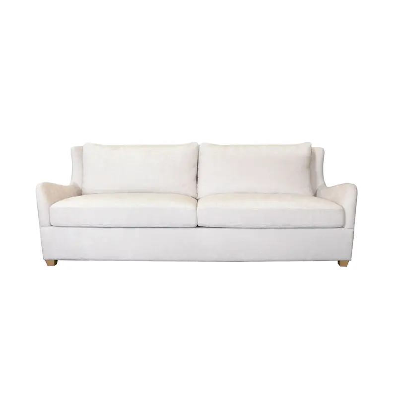 Kaleb Plain Weave Sofa W/Cerused Oak Feet - Ivory 1