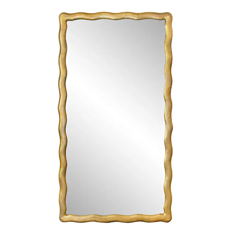 Kylo Wavy Textured Brass Wall Mirror 1