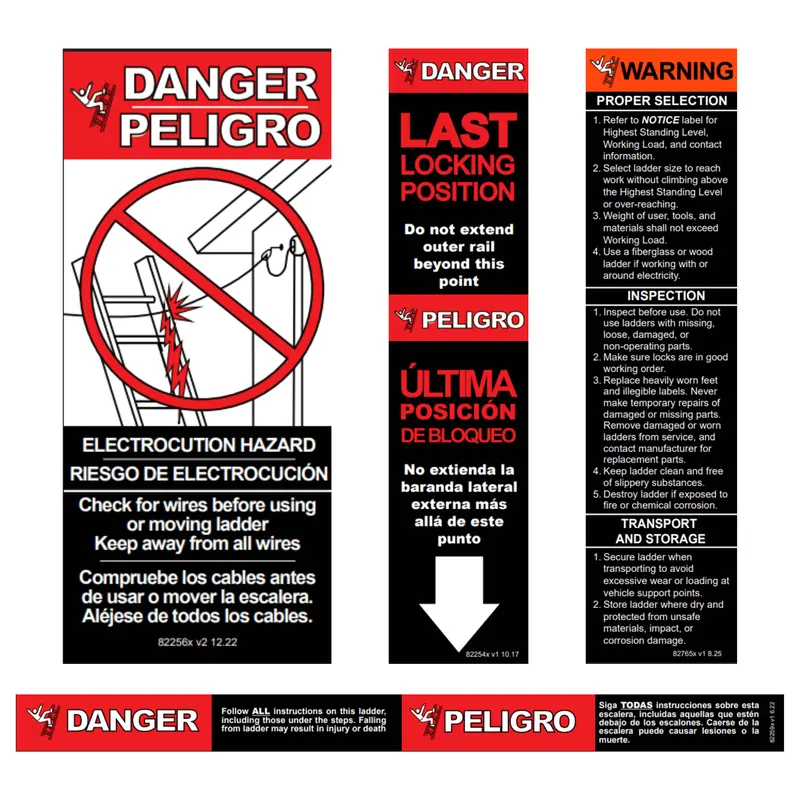 Label Kit (English/Spanish) For Aluminum Step 1