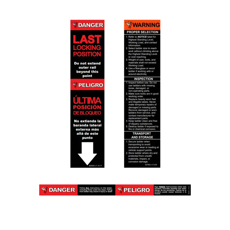 Label Kit (English/Spanish) For Fiberglass Select Step 1