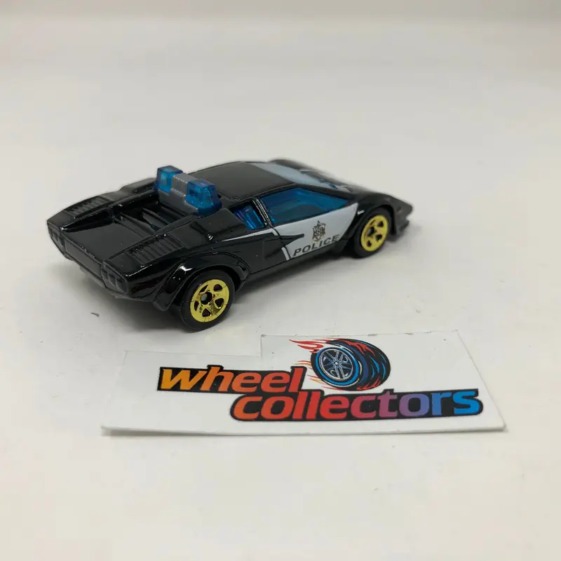 Lamborghini Countach Police Car * Black * Hot Wheels 1:64 Scale Diecast Loose 2