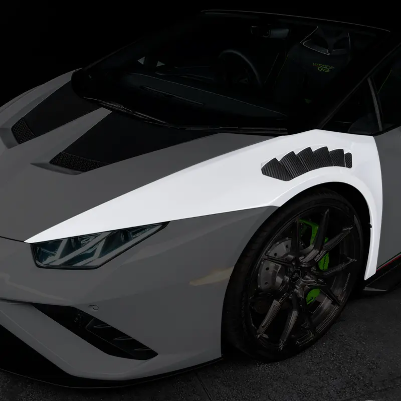 Lamborghini Huracan Novara Edizione Aero Front Fenders W/Integrated Vents And Splash Shields (2X2 Gloss Carbon) 2