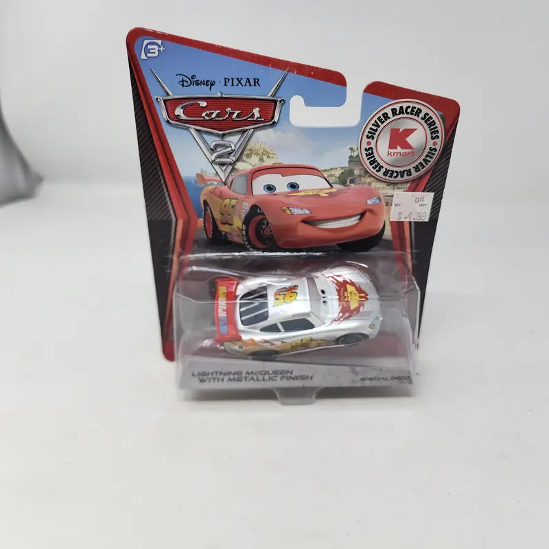 Lightning Mcqueen W/ Metallic Finish * Disney Pixar Cars 2 * Kmart Silver Racer 1