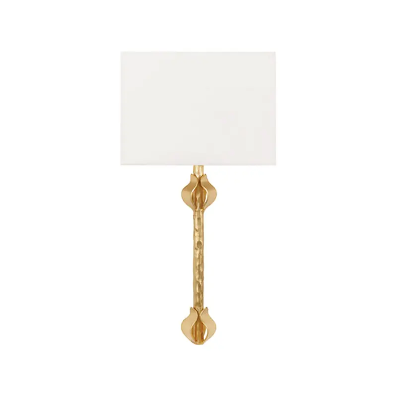 Linda Flush Iron Wall Sconce With Shade - Gold Leaf Or Matte White 1