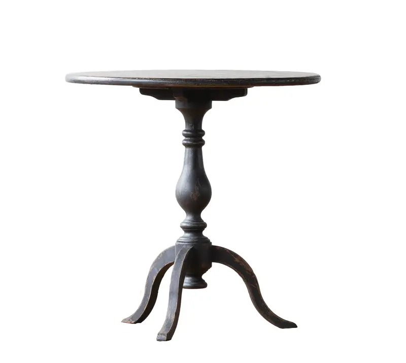 Linnea Upcycled Pinewood Round Pedestal Dining Table 1