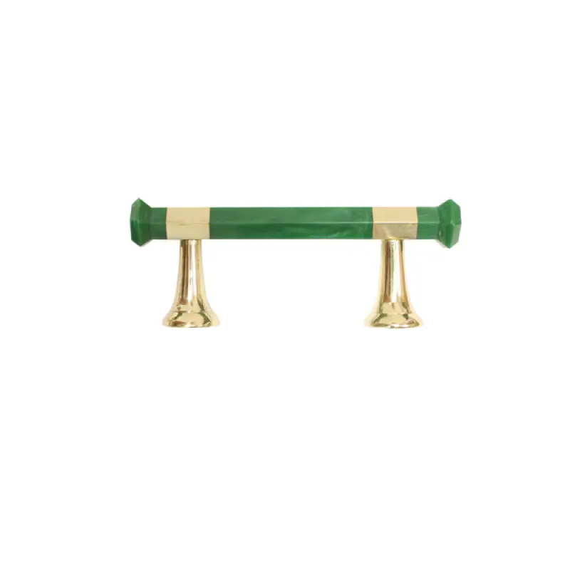 Lisbon Resin & Antique Brass Drawer Pull - Green 1