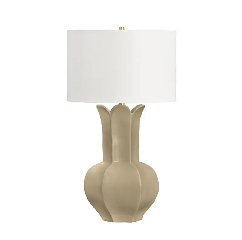Lyla Beige Glaze Ceramic Table Lamp With Shade 1