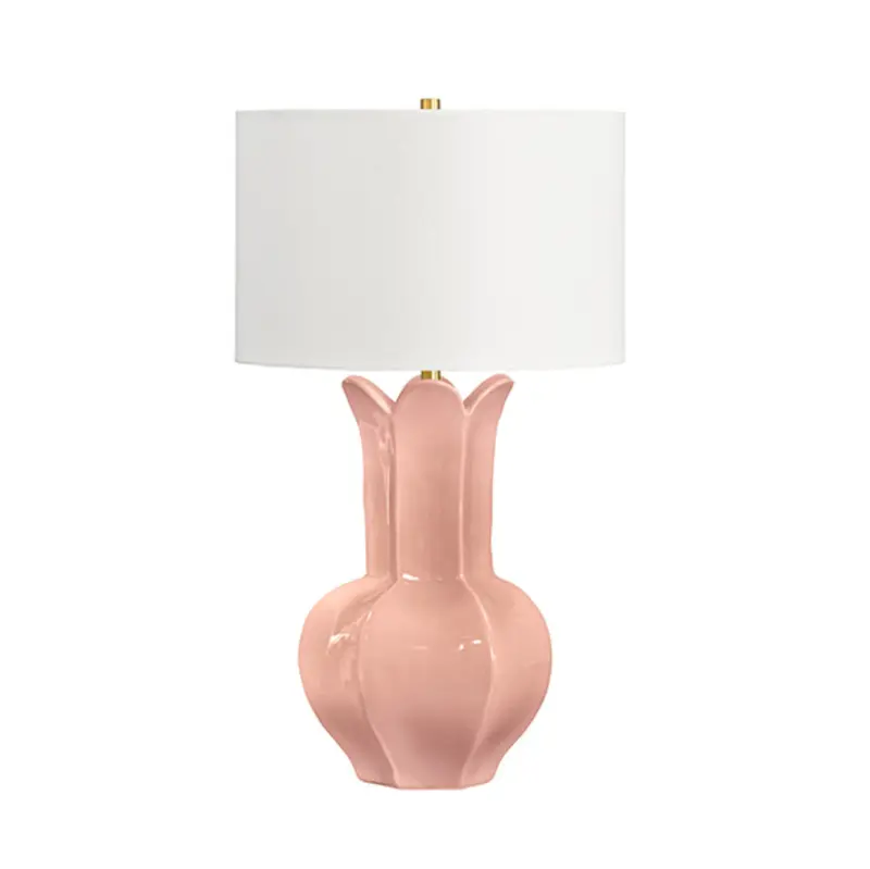 Lyla Pink Glaze Ceramic Table Lamp With Shade 1