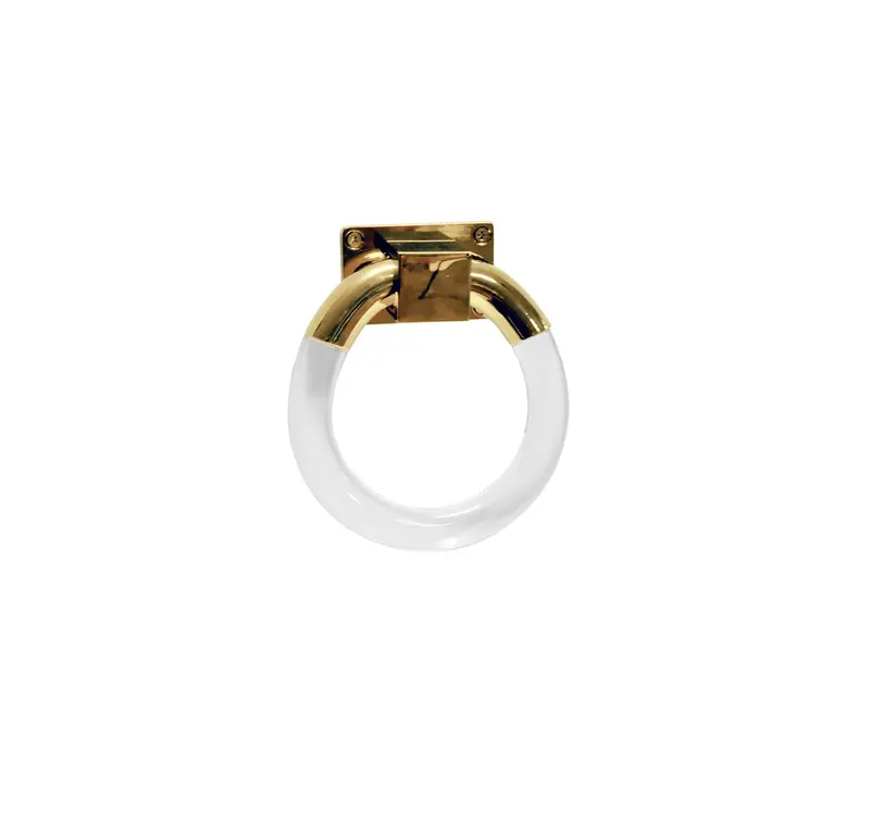 Lyra Acrylic & Brass Ring Drawer Pull 1