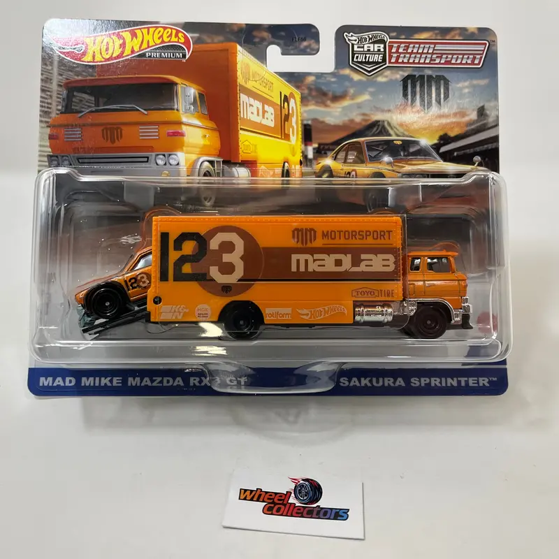 Mad Mike Mazda Rx3 Gt & Sakura Sprinter * 2023 Hot Wheels Team Transport Car Culture 1