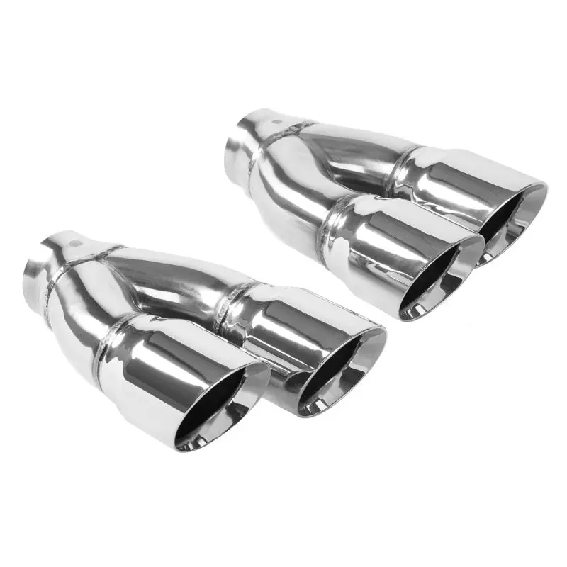 Magnaflow Tip Stainless Double Wall Round Dual Outlet Polish 3In Dia 2.25In Inlet 9.75In Len (Qty 2) 1
