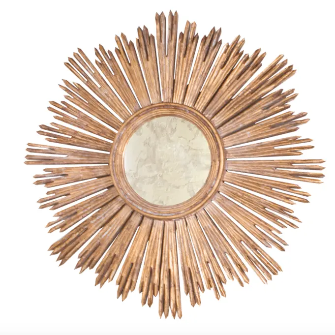 Margeaux Round Sunburst Wall Mirror - Gold Or Silver Leaf 1