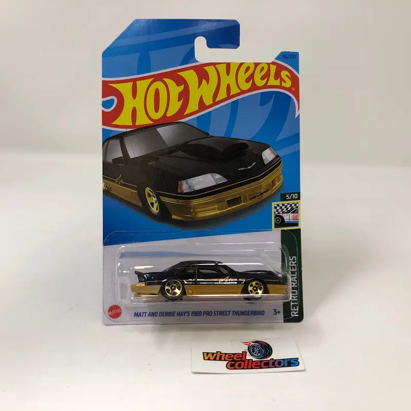 Matt & Debbie 1988 Pro Street Thunderbird * Black * 2023 Hot Wheels Case J 1