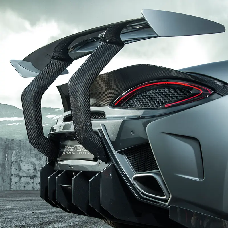 Mclaren 570S Vx Aero Wing Blade Carbon Fiber W/ Carbon Fiber Uprights 1