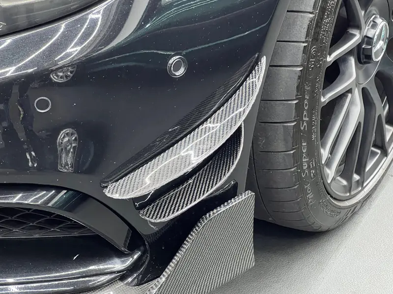 Mercedes C63 Amg C205 W205 2015-2021 Front Bumper Carbon Fibre Canards 1
