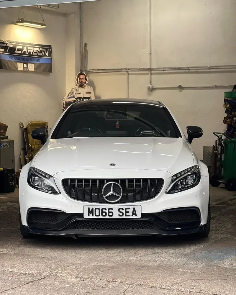 Mercedes W205 C63 Coupe/Convertible Carbon Fibre Splitter - Ps Style 2