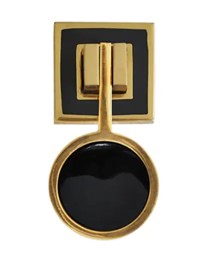 Milan Brass & Resin Pull Knob - Black Or White 1