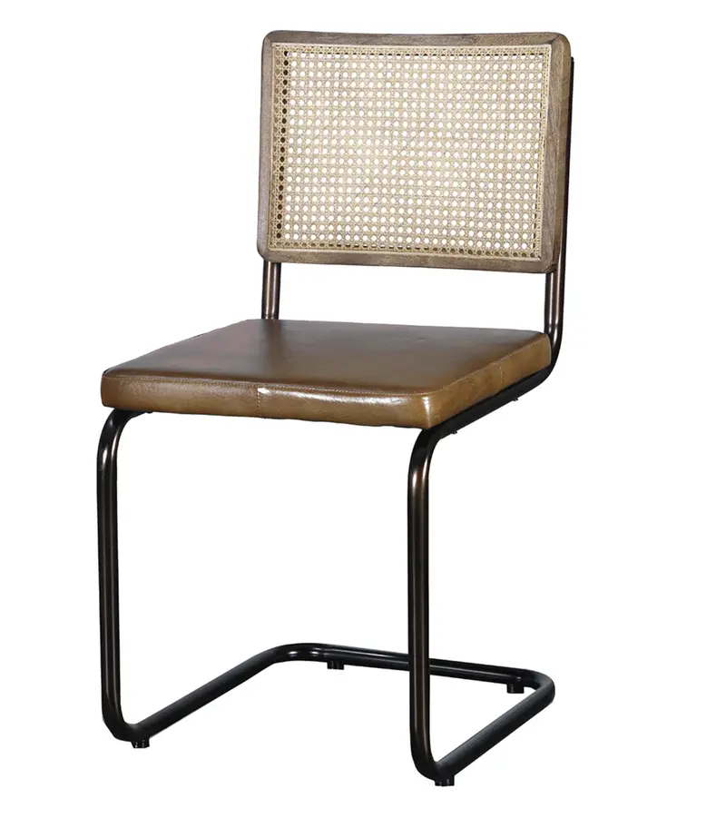 Modena L Shaped Leather & Iron Desk Chair - Matthew Izzo Collection 1