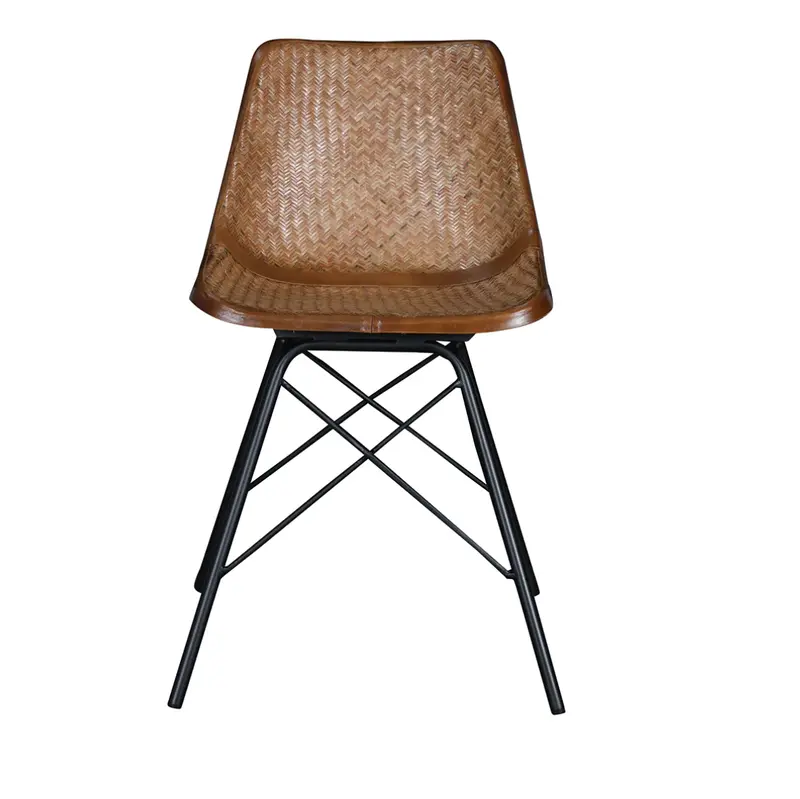 Modena Woven Cane, Wood, & Iron School Chairs, Set Of 2 - Matthew Izzo Collection 1