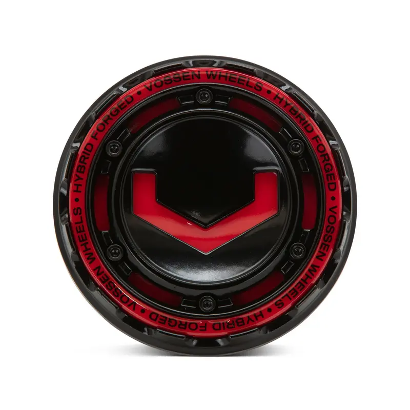 Modular Billet Caps- Gloss Black / Vossen Red Insert 3