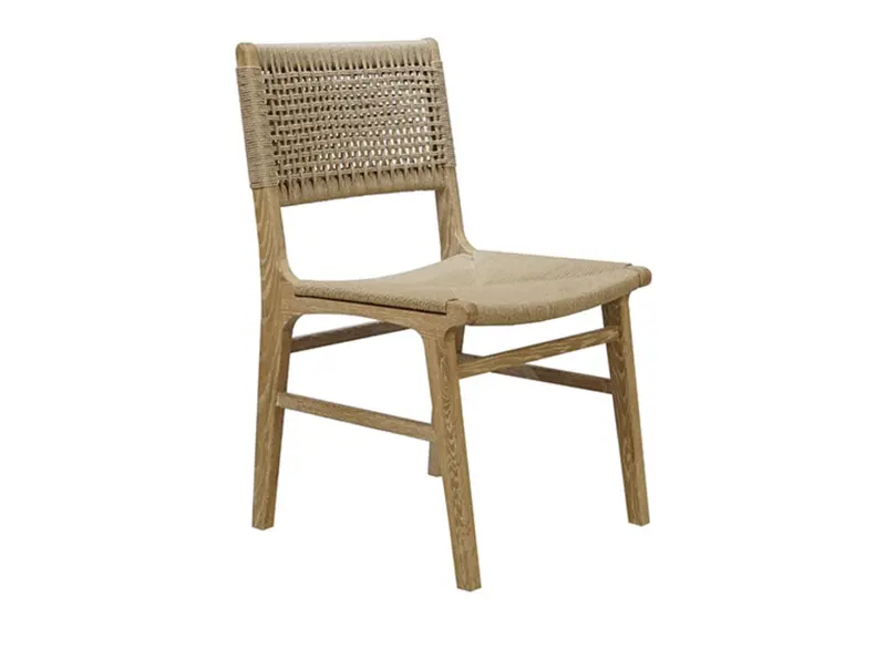 Monroe Rattan Wrapped Dining Chair-  Cerused Oak 1