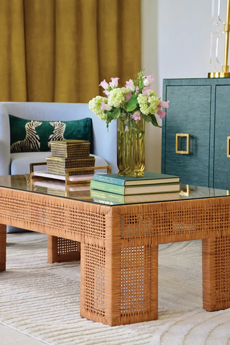 Montauk Rattan & Glass Coffee Table 2