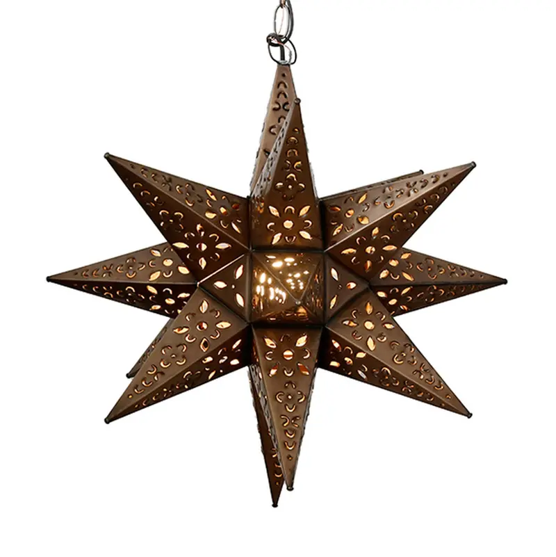 Moravian Star Rustic Tin Pendant Light - 15" Or 20" 1