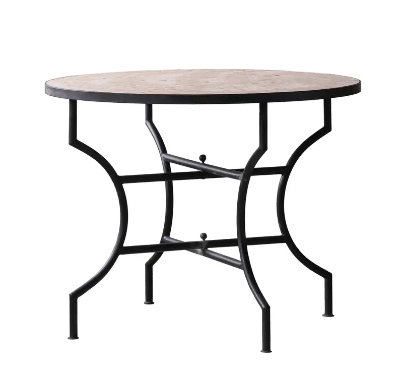 Moroccan Zellige Tile Bistro Table With Unglazed Pink Tiles - Four Size Options 3