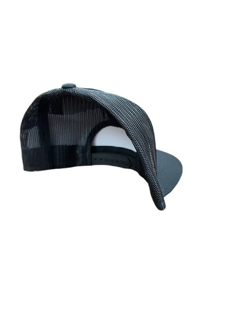 Mtw Billets High-Profile 5-Panel Flat Visor Snapback Trucker Hat | Yp Classics Yupoong | Black With Grey Letters 2