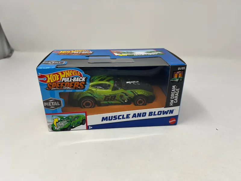 Muscle And Blown * Green * 2024 Hot Wheels Pull-Back Speeders 1:43 Scale Case F 1