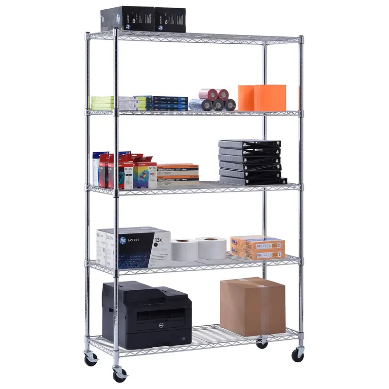 Musclerack™ Mobile Chrome Wire Shelving 1