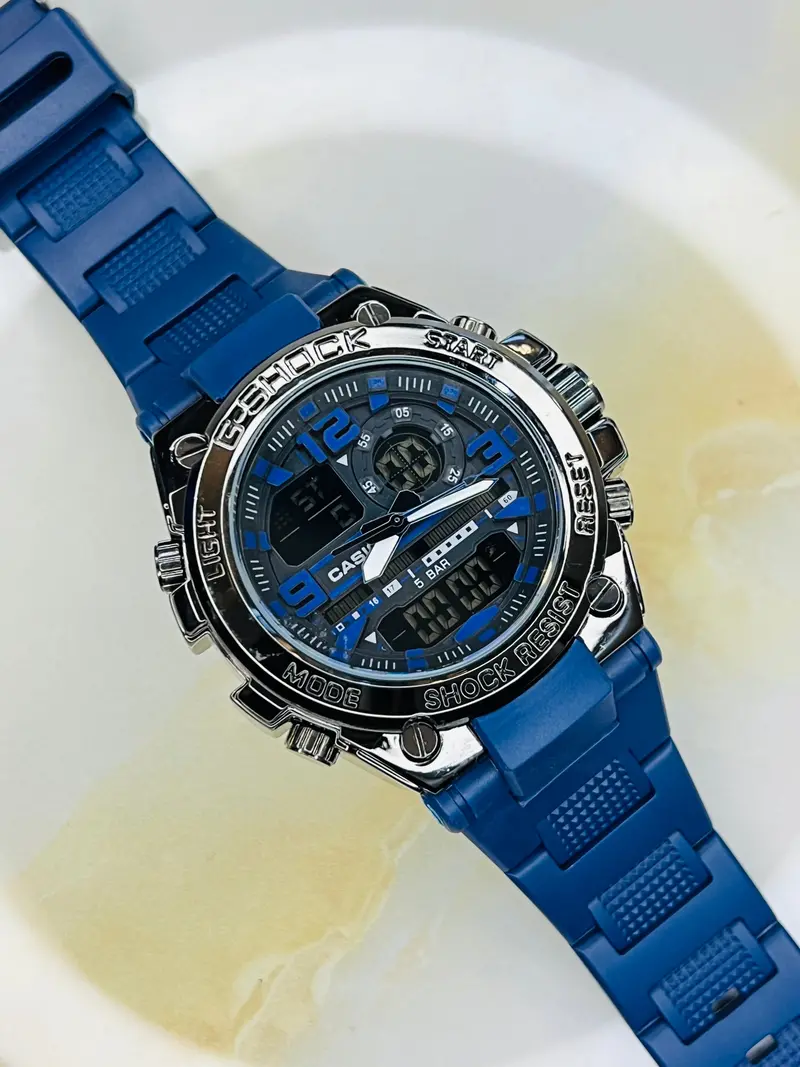 Navy Strap Digital Metal Body Sports Watch 1