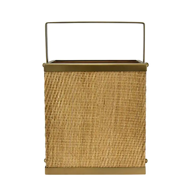 Nelson Rattan And Burnished Brazz  Magazine Holder 1