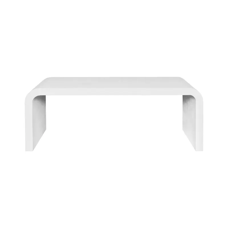 Newbury White Linen Waterfall Edge Coffee Table 1