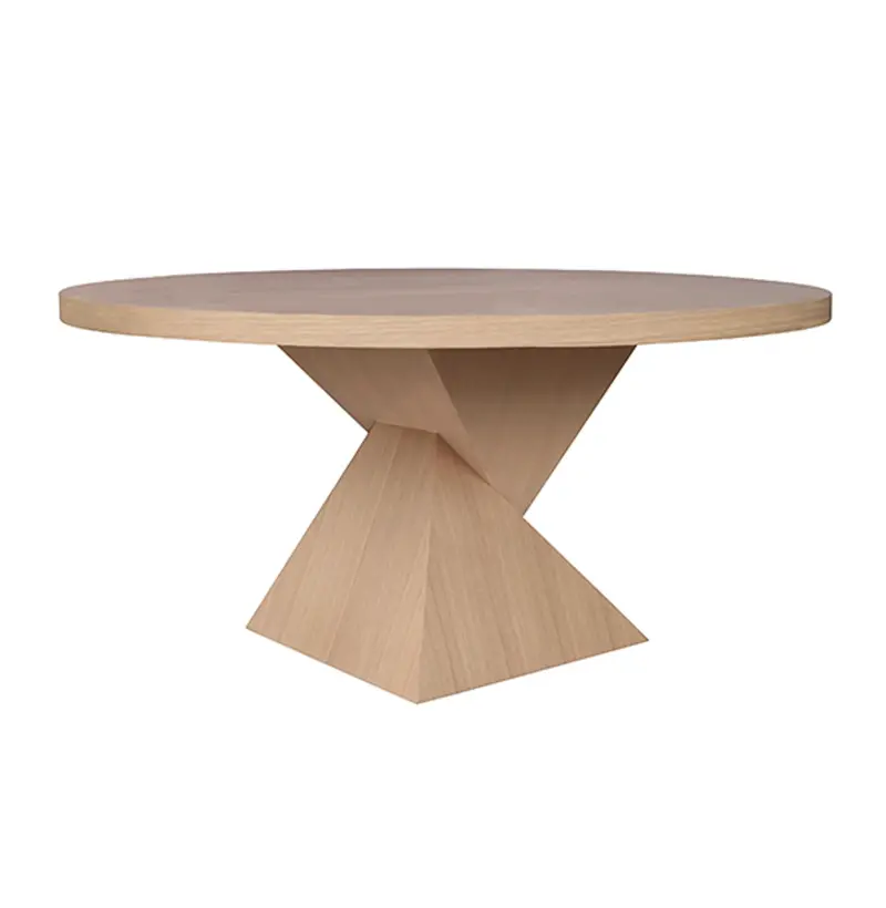Newport 60" Round Natural Oak Dining Table 1