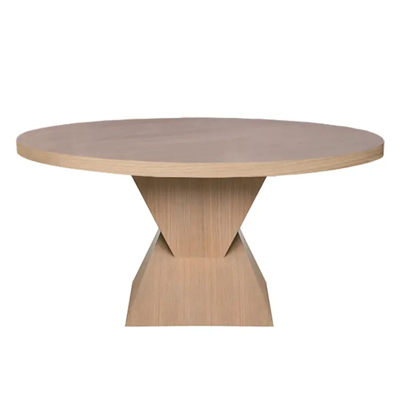 Newport 60" Round Natural Oak Dining Table 2