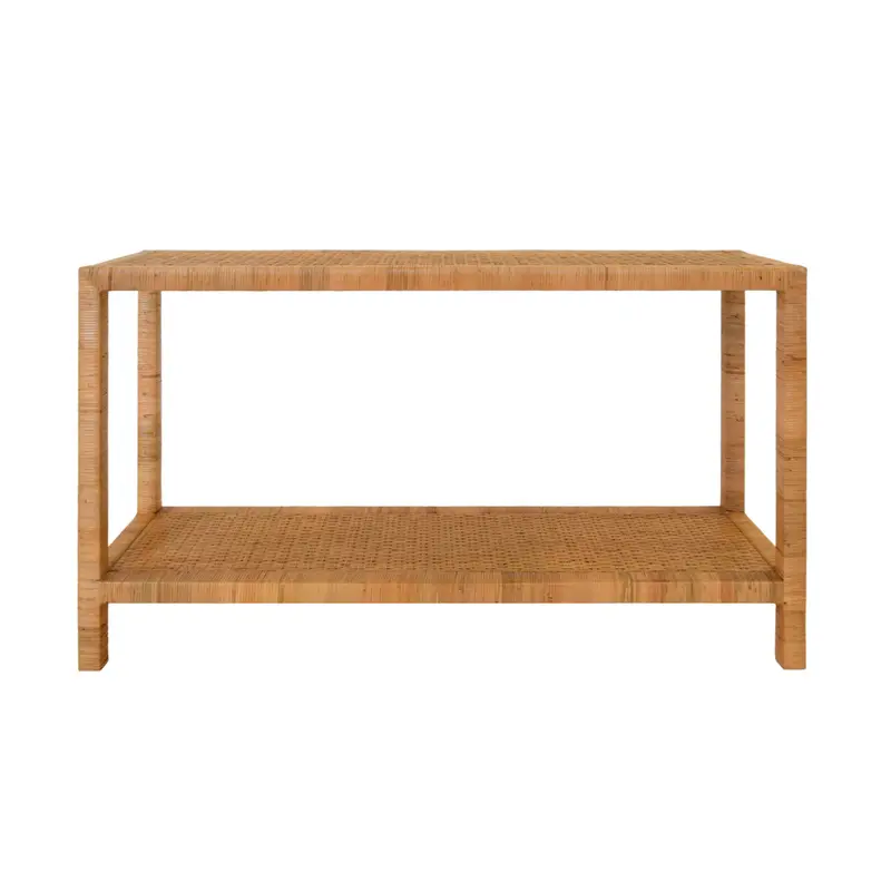 Newton Two Tier Rattan Console Table 1