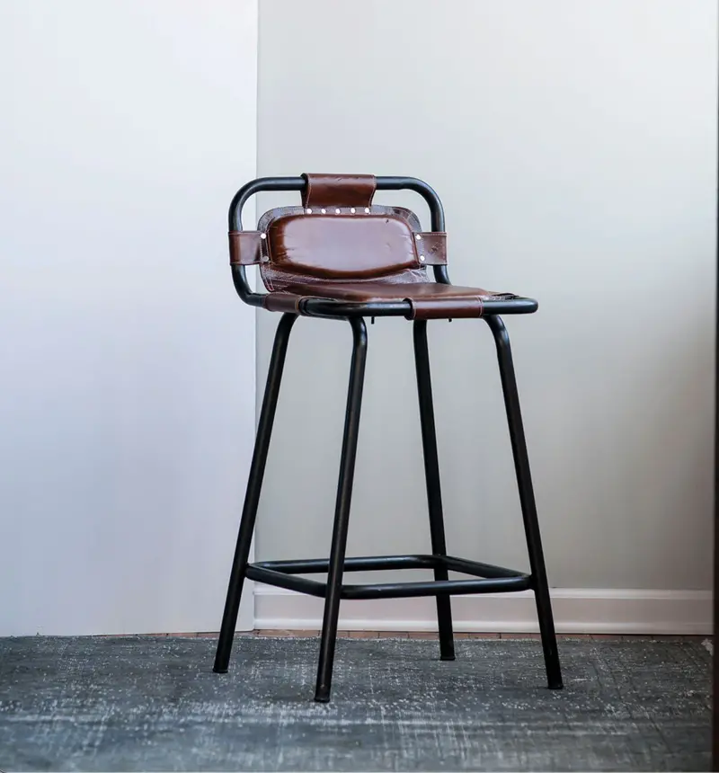 Nova Leather Stool - Matthew Izzo Collection 1