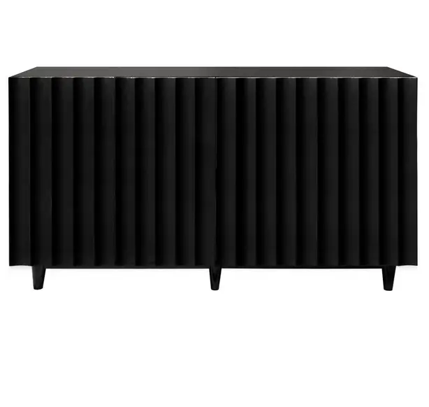 Odette Fluted Wood Four Door Cabinet - Black, White Or Cerused Oak 1