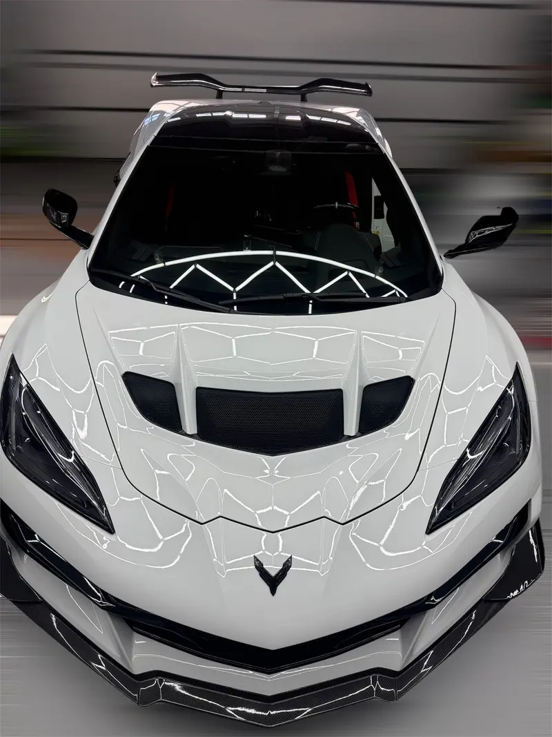 Oem Functional C8 Zr1 Zr1x Hood With All Hardware And Ducts 1
