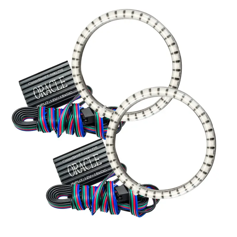 Oracle 15-21 Dodge Challenger Waterproof Led Fog Light Halo Kit - Colorshift 1