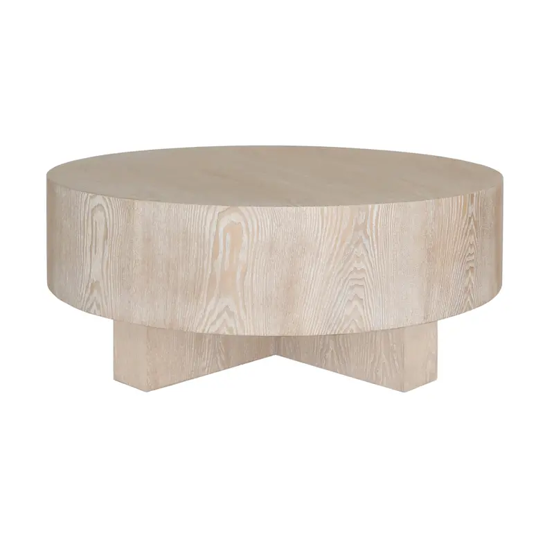 Oslo 42" Round Coffee Table - Cerused Oak 1