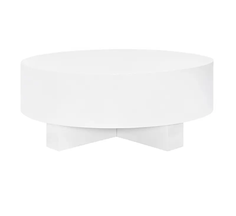 Oslo 42" Round Coffee Table - White Lacquer 1