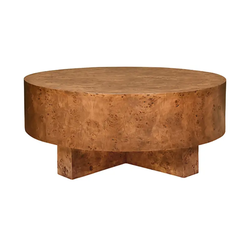 Oslo Dark Burlwood Round Coffee Table 1