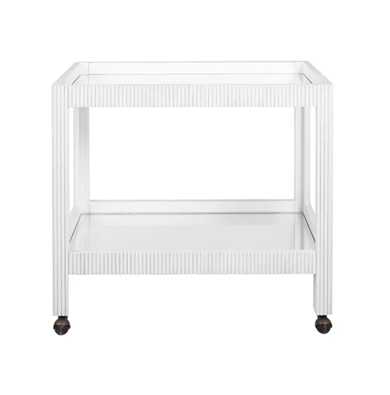 Otis White Washed Oak Bar Cart 1