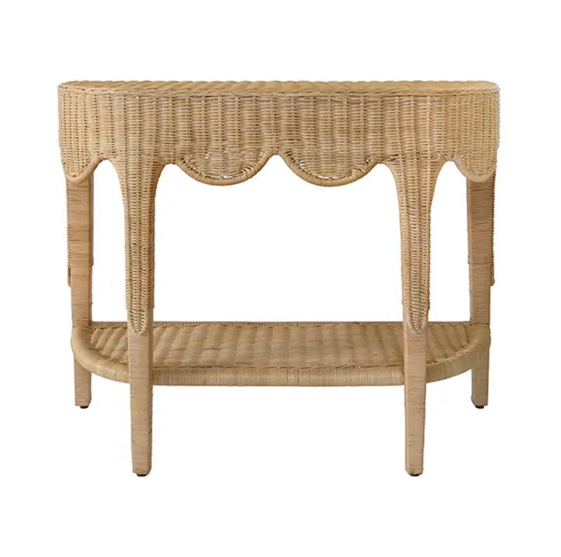 Paloma Demi Lune Rattan Console Table 1