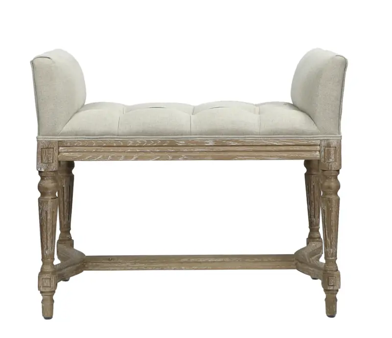 Perscilla Small Wood French Bench - Matthew Izzo Collection 1