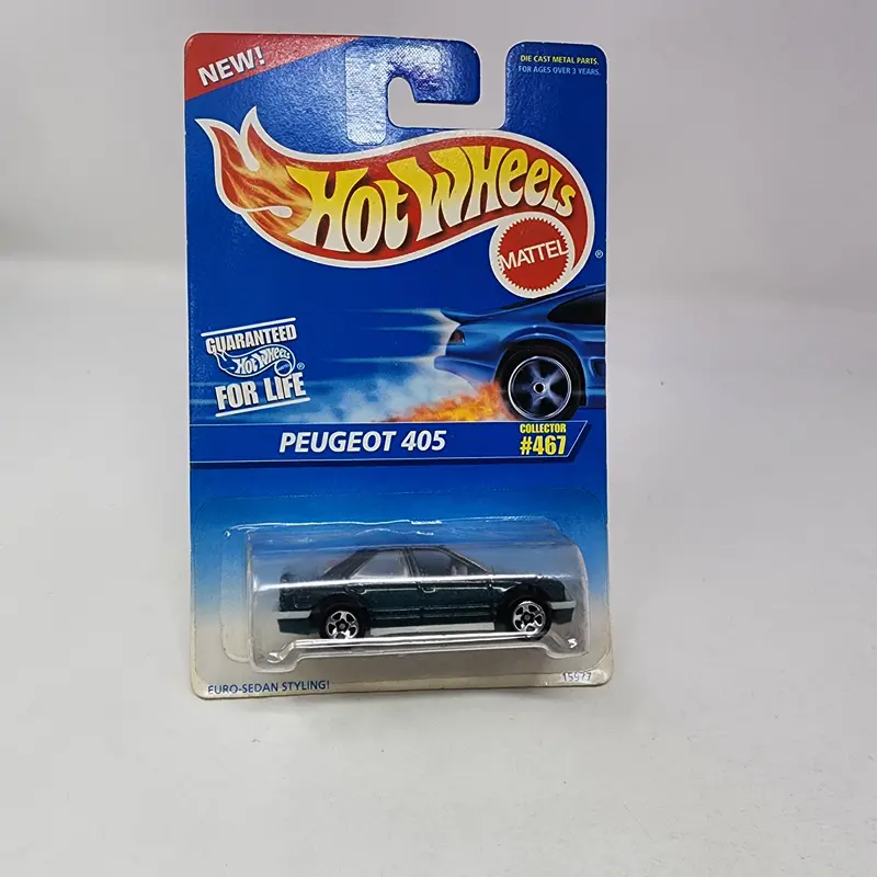 Peugeot 405 #467 W/ 5Sp Rims * Hot Wheels Blue Card 1
