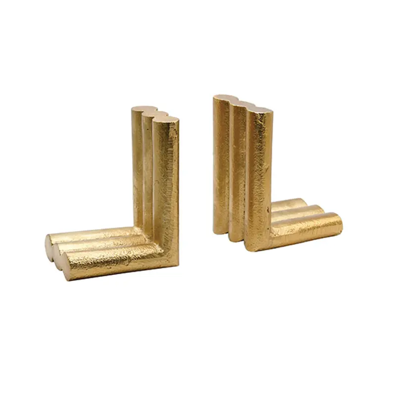 Pipey Textured Brass Bookends 1