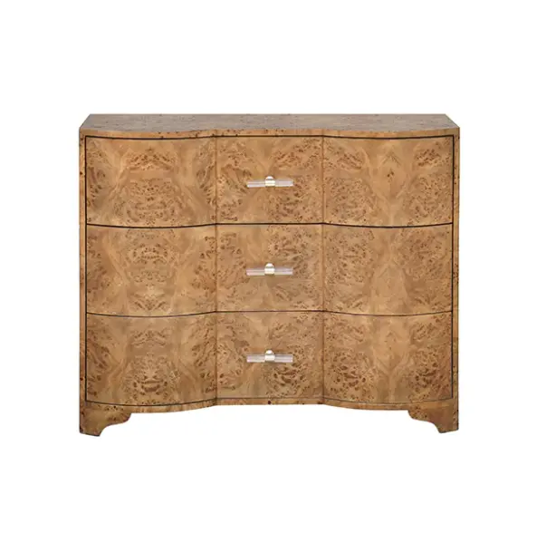 Plymouth Three Drawer Chest - Light Or Dark Burlwood 2